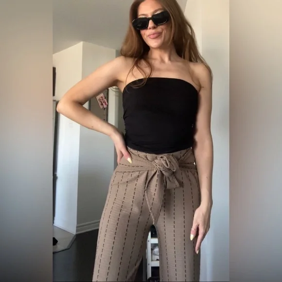 Tan Patterned Pants - Picture 4 of 9